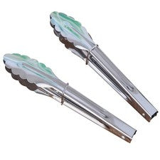 Alicates de acero inoxidable plateado de 22,4 cm para manipulación de alimentos asar asado servi