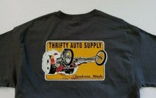 Camiseta Thrifty Auto Supply Spokane WA primera nitrosa dragster 1961 estilo vintage