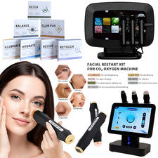 Máquinas de belleza de oxígeno burbuja CO2 SPA facial y kit de cápsulas exfoliantes de gel brillante para la piel