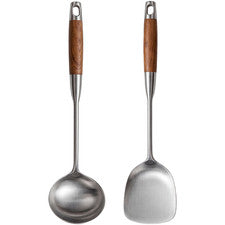 Juego de utensilios de cocina de acero inoxidable 316L incl. espátula wok skimmer