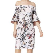 Vestido jacquard estampado floral sin hombros descubiertos LAUNDRY BY SHELLI SEGAL 2