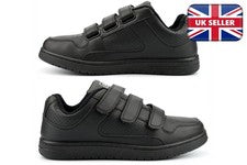 Zapatos informales negros con cierre táctil para hombre talla 6-12