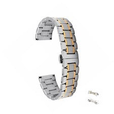 Correa de reloj multifuncional de acero inoxidable modelo Unna-SG bicolor 17 mm