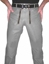 Nuevo pantalón de cuero para hombre de piel de cordero real estilo jeans pantalones