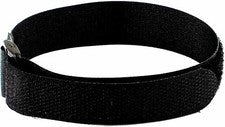 Correa de reloj envolvente deportiva deslizable con gancho y bucle de nailon de 16 mm negra 1 pieza