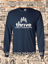 Nuevas camisetas Kaiser Permanente Thrive manga larga para hombre camiseta americana