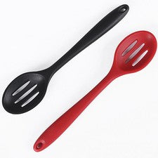 Cuchara Ranura Silicona Con Cabezal 6 Cm - Patrón Rojo Y Negro - Utensilios De Cocina