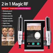 Máquina de estiramiento facial de ojos RF con 2 asas antienvejecimiento acné arrugas cuidado facial de la piel spa