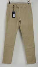 Nuevo Pantalón Chino Plano Beable Alexander Para Hombres 31 x 30 Marrón Claro Tejido Mezcla Algodón