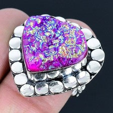 Anillo de joyería de plata esterlina 925 hecho a mano con piedras preciosas...