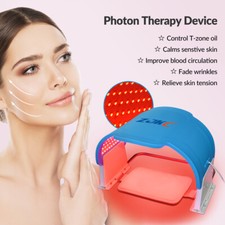 ZJKC 7 Colores LED Dispositivo de Terapia Facial Máscara de Luz Roja para Blanquear Líneas Finas