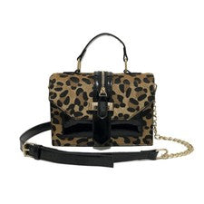 Bolso de hombro con estampado de leopardo de moda para mujer Bandolera Cartera Bolso de mano