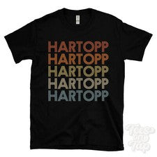 CAMISETA HARTOPP ESTILO RETRO REPETIDO Hombre y Mujer Novedad Genial Nombre Regalo