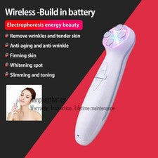 Máquina de estiramiento de piel de belleza facial R-F dispositivo de belleza terapia de fotones con luz LED R