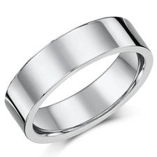 Anillo de compromiso de boda de titanio con forma de cancha plana banda de 6 mm anillo para hombre/dama