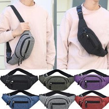 Hombres Bandolera Cintura Riñonera Bolsa Cartera Cinturón Ajustable Viaje