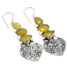 Pendiente de joyería de plata esterlina 925 hecho a mano con piedras preciosa...