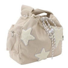 1 Bolso de Hombro de Terciopelo Lindo Diseño Gran Capacidad para Estudiantes Niñas Beige