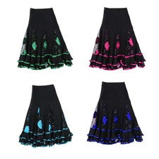 Elegante falda de baile de compañía falda larga swing ropa de baile para salsa