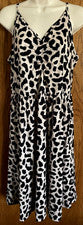 Vestido Leo Rosi Correa de Espagueti Estampado Animal Hasta la Rodilla Bolsillos Para Mujer Talla Lg.