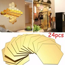 Pegatina de pared para espejo para el hogar decoración hágalo usted mismo sala de estar pared hexagonal extraíble nueva