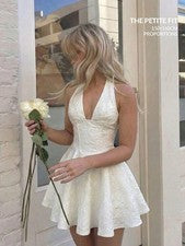 Mini vestido de albaricoque con tirantes de lazo para mujer MOD