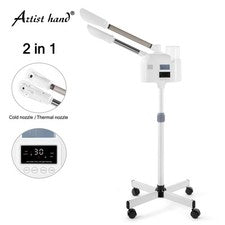 Nuevo vaporizador facial de ozono UV caliente/frío LCD salón de belleza spa equipo para el cuidado de la piel
