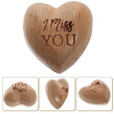 Escritorio Madera Corazón Adorno Decorativo Corazón Hogar Artificial Estatuilla Madera Corazón