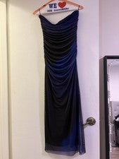 Vestido Zara Negro Azul Color Bloques Malla Acanalada Novia Sin Mangas S