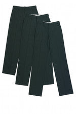 (3 PARES) DURA-KAP Hombres Sin Dobladillo 30/37 Verde Industrial Pantalones de Trabajo con Bolsillos