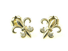 Pendientes oro 333 lirios pequeños tamaño 8,3 mm 1 par con circonitas
