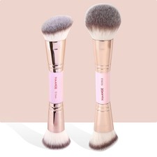 Cepillo de maquillaje base de 2 piezas cepillo de belleza contorno superior plano/ángulo de doble extremo Reino Unido
