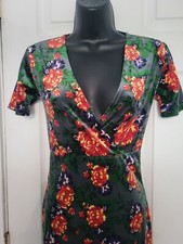 Sexy Vestido ZARA Floral Terciopelo Elástico Sobrepelliz Talla Pequeña Nuevo con Etiquetas