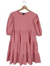 Vestido de verano Monki minivestido mujer rosa manga corta casual minimalista talla 36