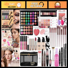Kit completo de maquillaje para mujer - Base, paleta de sombras de ojos, pinceles y regalo Se