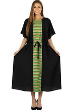 Vestidos de novia LA LEELA para mujer talla grande caftán ropa de dormir negro EE. UU._B386