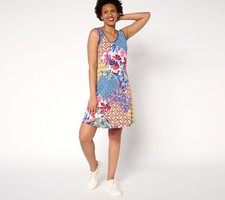 Vestido pequeño para mujer Susan Graver PL Courtside Social multicolor A691007