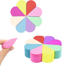 16 piezas esponjas de maquillaje reutilizables con forma de pétalo - licuadoras de belleza de colores suaves mezclados p