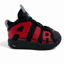 Nike Air More Uptempo TD Negro Rojo Universitario Bebé Niño Deportivo