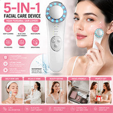 Dispositivo facial de microcorriente 5 en 1 estiramiento de la piel levantamiento LED masajeador facial