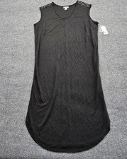 Vestido midi para mujer BAR III negro con cuentas sin mangas cuello en V estilo moderno
