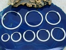 2 uds Sencillo Criollo Plata 925 Grosor 2mm Pendiente Ø 12 14 16 18 20 22 25 30mm