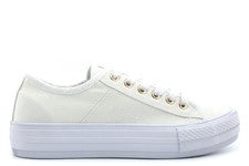 Zapatos de lona Dek para mujer Zapatos de salón de lona para niñas Damas Zapatos de salón Plantilla doble Todo Blanco