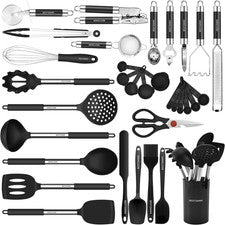 Juego de utensilios de cocina - Utensilios de cocina de silicona - 32 piezas de silicona antiadherente para cocinar