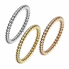 Schmaler Geflochtener Damen Fingerring Partner Schmuck Ring Verlobungsring