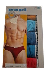 Nuevo con etiquetas Calzoncillos Papi 5 PK Algodón Premium Tiro Bajo Para Hombre XL 40-42" Elastizados Logo Cintura