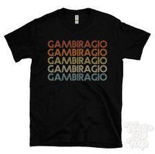 CAMISETA GAMBIRAGIO ESTILO RETRO REPETIDO Hombre y Mujer Novedad Genial Nombre Regalo
