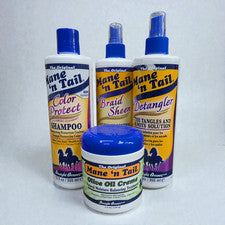 Champú para el cuidado del cabello Mane 'n Tail, desenredante, spray de brillo trenzado y cremas de aceite de oliva