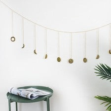 Guirnalda Fase Lunar con Cadenas Boho Brillante Colgante de Pared Adornos Boda Hogar