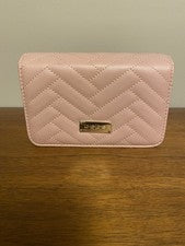 Bolso de Hombro Bebe Rosa Acolchado Cadena Correa Logo Placa Diseñador para Mujer